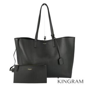 Saint Laurent black leather tote bag shopping pouch